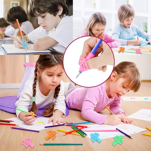 SANNIX 16 Pack Pencil Grips for Kids Handwriting, Pencil Holder for Kids | Handwriting Grip, Ergonomic Training Pen Grips, Writing Tool for Toddlers, Preschoolers, Children - color: 16pcs-2 Finger Grip