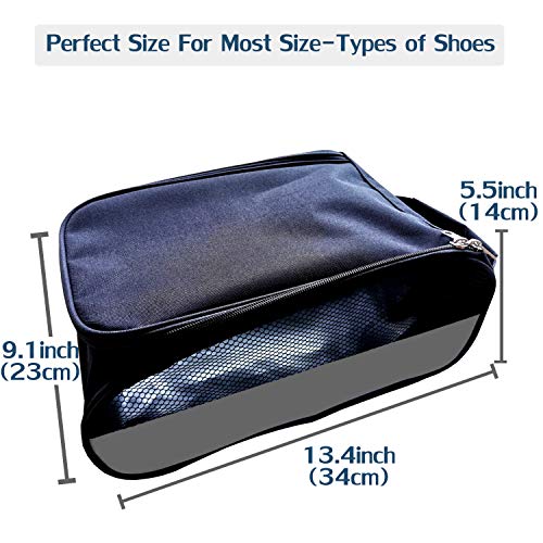 Golf Shoe Bag, Gray Golf Shoes Bags Men/Women Outdoor Zippered Carrier Bags with Ventilation Sport Shoes Bag Travel Shoe Bags (Grey) - color: Gray