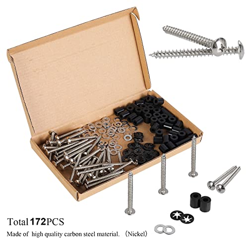 43 Set (172Pcs) Pegboard Mounting spacers and Screws Kit, Peg Boards Installation Hardware Accessories. Include Sturdy Screws, Spacers,Washers and Lock Clips for 1/8 Inch and 1/4 Inch Pegboard
