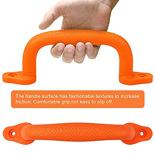 Dolibest Set of 4 Safety Playground Handles,Swing Set Kids Safety Hand Grips for Playset, Climbing Frame, Play House,Climbing Frame, Play House Handles(Red) - color: Orange-4pcs