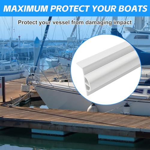 5 Pack Dock Edging Side Gard, 10 Feet Dock Guard with Heavy Wall Sections for Greater Protection – Commercial Grade Double Molded Material (White) - color: 10 Feet White, style: Right angle 5pack