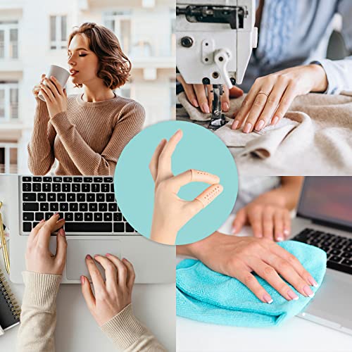 Gel Finger Cots (Breathable, Latex Free), Finger Protectors with Hole(14PCS), Silicone Finger Gloves, Finger Covers for Hand Eczema, Trigger Finger, Finger Cracking, Finger Arthritis, Reusable.