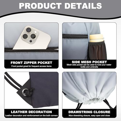 HOLYLUCK Men & Women Outdoor Sport Gym Sack Waterproof Drawstring Backpack Bag (Standard with drawstring, Gradient Black) - color: Gradient Black, style: Standard With Drawstring