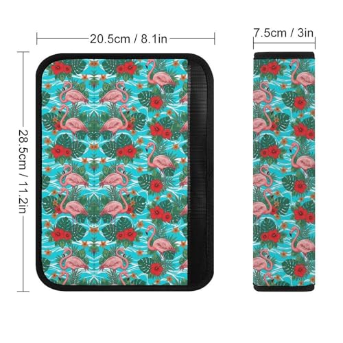 2 Pack Hawaiian Pink Flamingo Flower Seat Belt Shoulder Pad Universal Soft and Comfortable Seat Belt Covers Cushion for Kids, Most Cars, Comfortable Driving - color: Pattern 85
