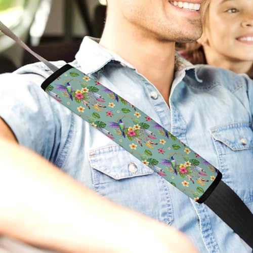 Universal Soft and Comfortable Car Seat Straps Shoulder Pads for Girls and Boys, Most Cars, 1 Pair Hummingbird Bird Harness Pads Strap Comfortable Driving - color: Pattern 612