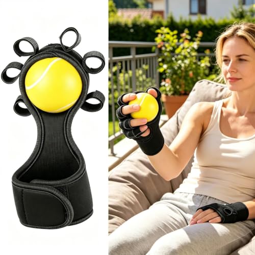 Hand Exercise Balls Finger Grip Trainer Ball Tool | Hand Finger Exerciser for Weightlifting Office Rock Climbing Home Fitness Gym Outdoor Workout - color: Yellow
