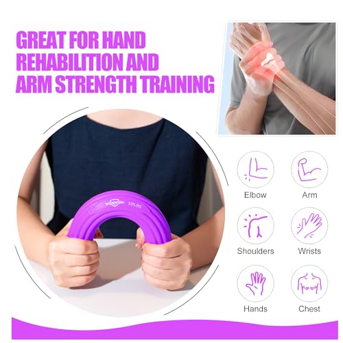 DICYWUDI Flex Therapy Bar and Grip Strength Trainers set, Physical Therapy & Resistance Bar for Golfers Elbow, Tendinitis, Wrist,Forearms Pain, Improve Grip Strength and Relieve Pain - color: Blue/Purple/Green/Orange