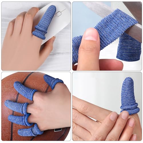 MAGICLULU 10pcs Breathable Finger Sleeves Soft Rebound Sports Finger Protectors Reusable Thumb Cot for Athletic Support and Injury Prevention