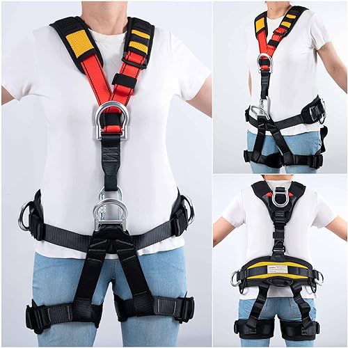 Climbing Seat Belt, Large Size Safety Belt Climbing Gear for Tree Climbing, Fire Rescue, Rappelling - color: Black2