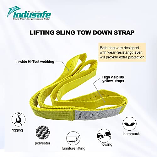 1" x 3’Rigging Moving Straps Lifting Sling Tree Saver Recovery Straps Twisted Eye Web Sling 1600lbs Vertical Capacity - color: Yellow - Vertical Capacity 1600LBS, size: 3ft