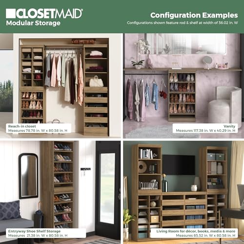 ClosetMaid Modular Storage Stackable Shoe Shelf Unit, Sand - color: Sand