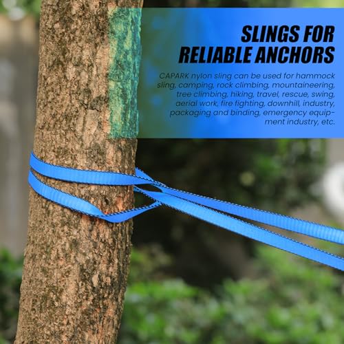 18MM Nylon Climbing Slings Runners 23 kN Strong Webbing Straps for Rock Climbing, Rappelling, Swing, Yoga Hammock etc - color: 3PCS Blue, size: 48inch/120cm
