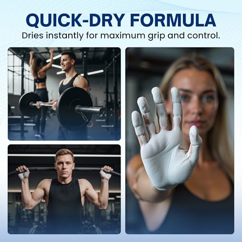 Liquid Chalk for Weightlifting, Gym and Workout Hand Chalk Grip | Magnesium carbonate grip chalk in 50ml, 59ml clear and 250ml sizes. For lifting, cheer, gymnastics and CrossFit. - size: 8.5 fl oz (Travel Buddy)