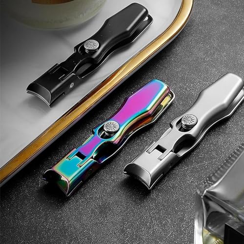 MightyClip Nail Clippers - German Stainless Steel for Men, Includes Nail File and Storage Box (Silver) - color: Silver