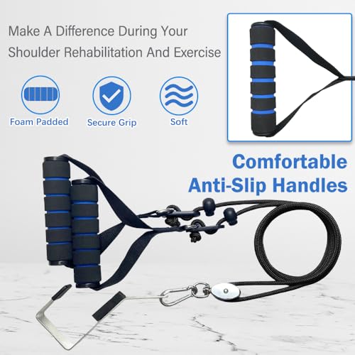 Shoulder Pulley for Physical Therapy, Pulleys for Shoulder Rehab Over Door, Shoulder Pulley Over The Door Physical Therapy, Door Pulleys For Physical Therapy, Arm Pulley, Over The Door Pulleys - Black