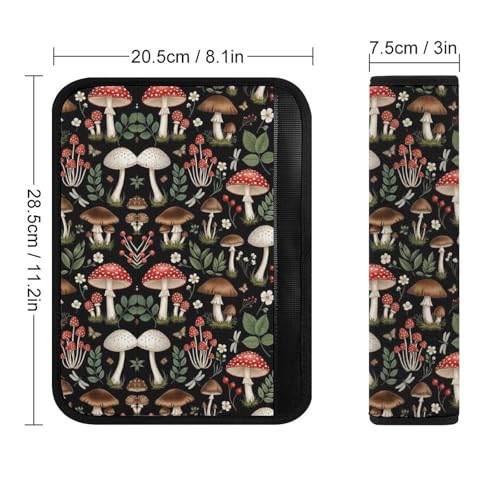 2PCS Soft Padded Car Seat Straps Shoulder Pads for Adult Use, Most Cars, Trippy Leaves Mushroom Shoulder Protector, Shock Absorption - color: Pattern 315