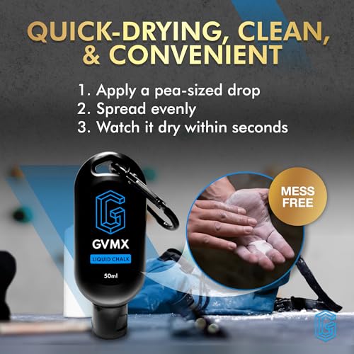 50ML/100ML/400ML Superior Grip Premium Liquid Chalk. Long Lasting Mess-Free Gym Chalk for Weightlifting, Gymnastics, Climbing. Fast Drying Refillable Gym Accessories. Package May Vary. - style: 50ML - 1 Pack