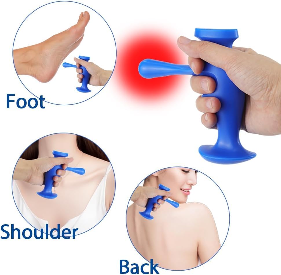 Manual Trigger Point Massage Tool and Thumb Saver for Full Body Deep Tissue Massage, with 3-Legged Massage Knobs, Stress Relief (3 Pack)