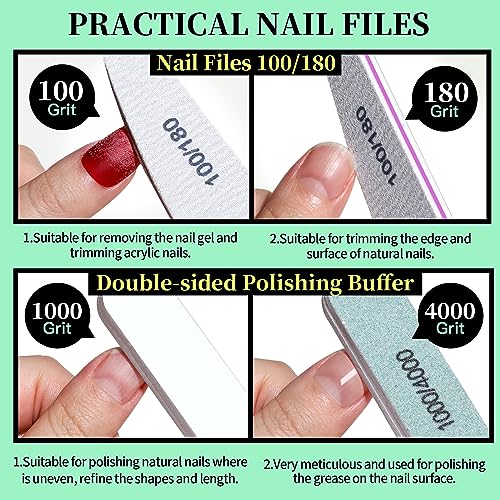 FANDAMEI Nail Tools, Nail Care Kit, Nail Files 100/180, Nail Buffer Block, Cuticle Nippers, Cuticle Pusher, Cuticle Peeler, Nail Lifter for Ingrown Toenails, Toenail File, Manicure Kit, Green - color: X-green