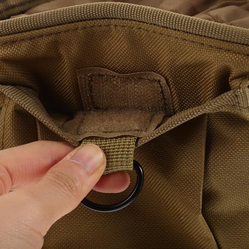 HEMOTON Lightweight Climbing Chalk Bag Drawstring Utility Fanny Pack Waist Pouch Outdoor Storage Solution in Khaki Oxford Cloth for Hiking