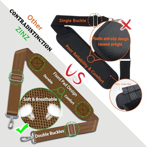 Bag Shoulder Strap, Padded Adjustable Shoulder Strap Replacement - color: Khaki, size: 57"