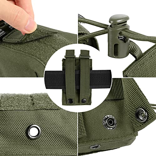 FRTKK Tactical Radio Holder Radio Holster Molle Radio Pouch Universal Radio Case Military Heavy Duty Radio Bag for Police Firefighter Two Ways Walkie Talkies Vest (Army green) - color: Army green