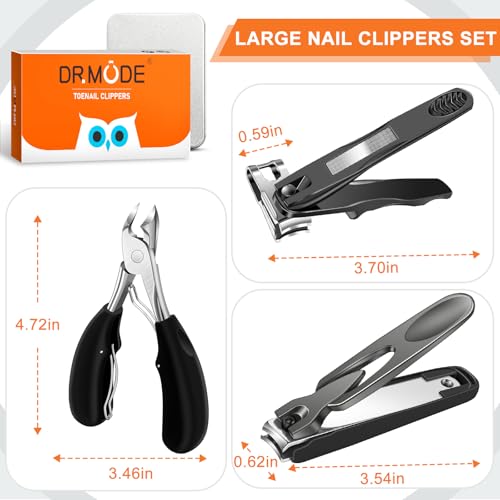 Toenail Clippers for Men Seniors Thick Ingrown Toenails 6PCS Professional | Wide Jaw Opening, Heavy Duty Large 360 Degree Rotary Nail Clippers for Seniors, Finger Nail Clippers Adult with Catcher - style: Toenail Clippers Set
