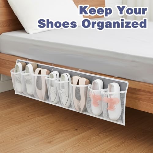 2 Pack RV Shoe Storage Solutions, Hanging Shoe Organizer with 8 Large Pockets