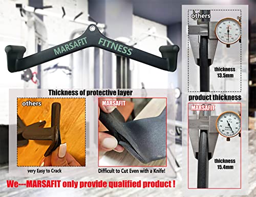 MARSAFIT Home Gym Fitness Rowing T-bar V-bar Pulley Cable Machine Attachment, Bicep Curl Tricep LAT pulldown Bar Back Strength Training Handle Grips LAT Pull Down Bar for Seat Row Workout - style: BTBAR 19024
