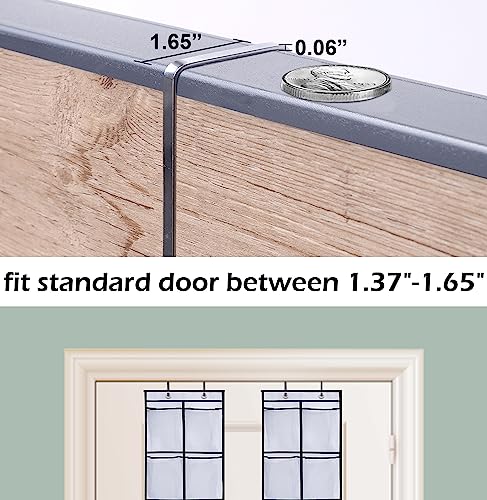 MISSLO Over The Door Shoe Organizer 12 Large Mesh Pockets Hanging Narrow Closet Door, White, 2 Pack - color: White