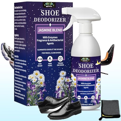 Shoe Deodorizer Spray – 17.6 Floz Powerful Odor Elimination For Shoe, Sneaker, Boot, Cleats & Leather – Long Lasting Shoe Odor Spray For Smelly Sandals, Freshener & Smell Remover for Stinky Footwear