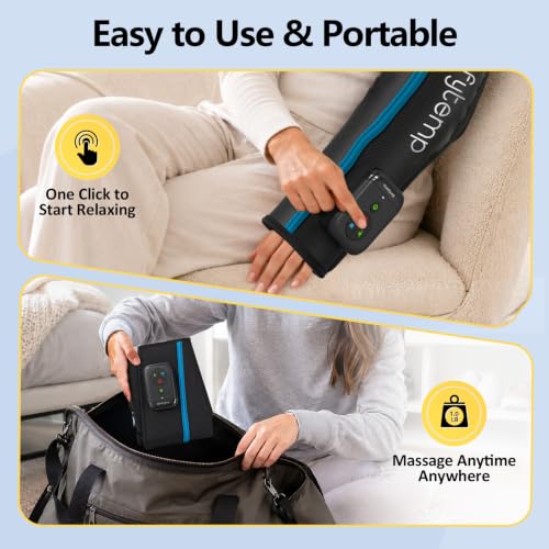 Comfytemp Air Compression Arm Massager for Circulation and Pain Relief, S | Recovery for for Tennis Elbow, Edema, Portable Full-Arm Compression Sleeve, Ideal for Men Women (Fits Upper Arm 8.5"~13") - size: S, 8.5"~13"