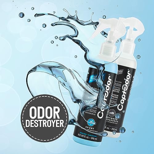 Captodor Sports & Footwear Freshening Spray - 2 x 8.12oz (240 ml) Travel Bottles - Mist for Shoes, Apparel & Equipment - style: Mixed