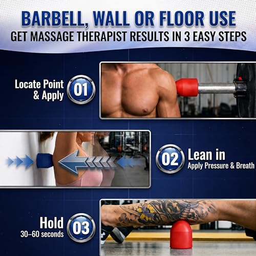 Muscle Trigger Silicone Barbell-Mounted Trigger Point Massage Tool | Back, Neck, Shoulders, Feet, Plantar Fasciitis Relief, Myofascial Release, Deep Tissue Muscle Recovery, Home and Gym - color: Pair