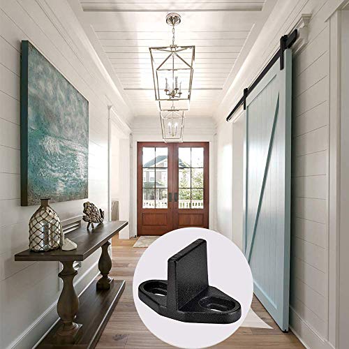 Homode Barn Door Floor Guide, 2 Pack Sliding Door Bottom Guide Floor Mount, Simple Design T Shape Guide, Heavy Duty Metal Hardware, Matte Black