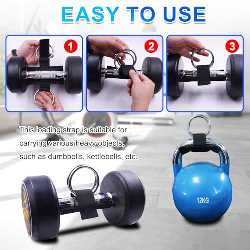 J Bryant Loading Dumbbells Strap for Dip Belt Squat Pull-up,Load Dumbbells Kettlebells on Barbells Weightlifting Accessory - size: 2 pieces L