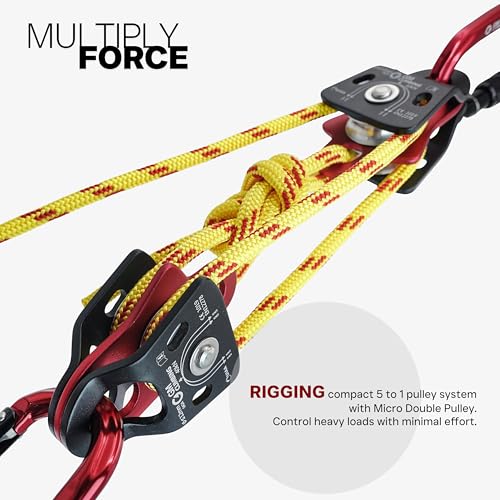GM CLIMBING Haul Kit for 5:1 Mechanical Advantage Pulley Hauling Tensioning Load Releasing System Block and Tackle