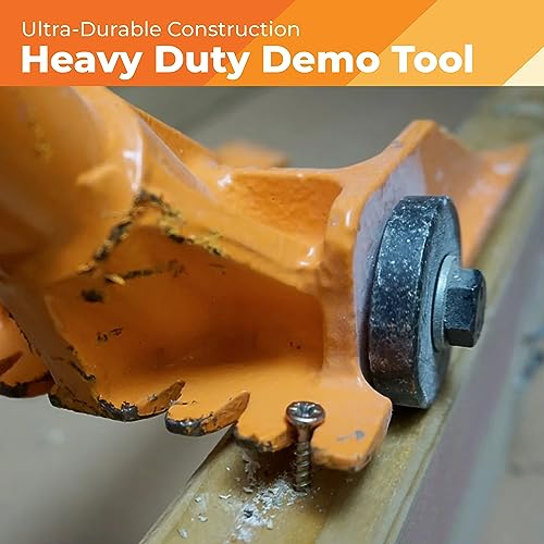 60” Demolition Pry Bar & Crowbar – Round Handle Wrecking Bar for Ceiling & Wall Demo – Heavy Duty Nail Puller Tool for Contractors, Firefighters & Home Renovations - size: 60" Round