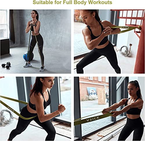VEICK Pull Up Assist Resistance Bands for Home Gym | 100% Natural Latex, Non Slip Leather Texture, Space Saving, Versatile for Full Body Training, Home Gym - color: Green Set of 6