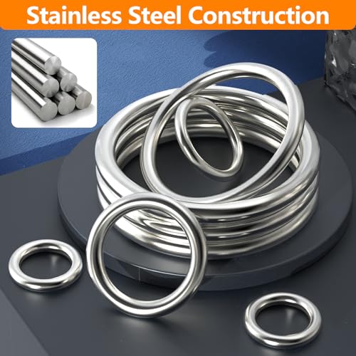 BEYOURD Metal O Rings, 304 Stainless Steel Welded Hardware Rings for Dog Collars & Leashes, Macrame, Ropes, Hanging Straps - color: Id120mm, size: WD12mm