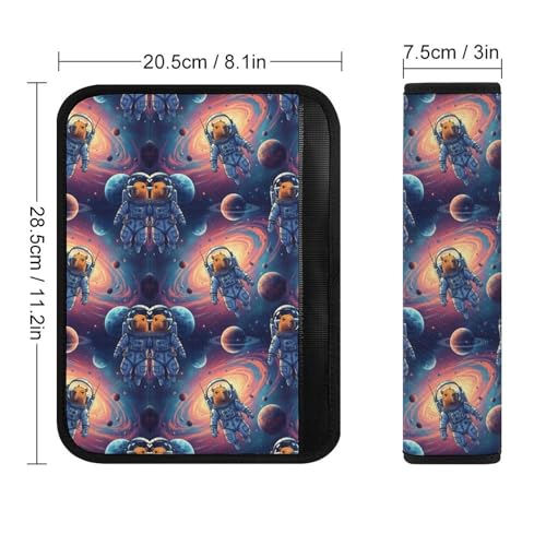 Universal Soft and Comfortable Seat Belt Shoulder Pad for Adult Use, Most Cars, 1 Pair Capybara Astronaut Harness Pads Strap Anti-Slip Pad - color: Pattern 763