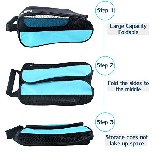 Golf Shoes Bag, Golf Shoe Bag Men, Travel Shoes Bags Zippered Sport Shoes Bag (Sky-Blue) - color: Sky-Blue