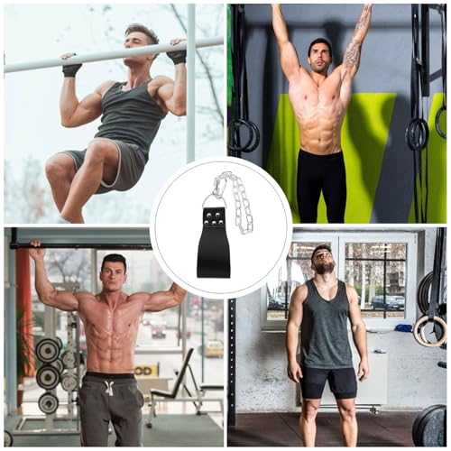 VALICLUD Weighted Pull up Belt with Iron Chain Heavy Duty Fitness Weightlifting Belt for Men for Bodybuilding Gym Training Pullups and Squats