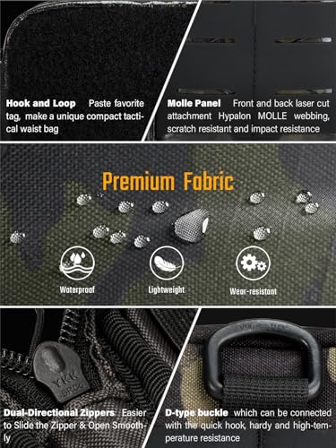 TACTICAL GEEK EDC Compact Waist Pocket Pouch, Multi-Purpose Molle EDC Pouch Gadget Organizer (E2.0-Black Camo) - color: E2.0-Black Camo