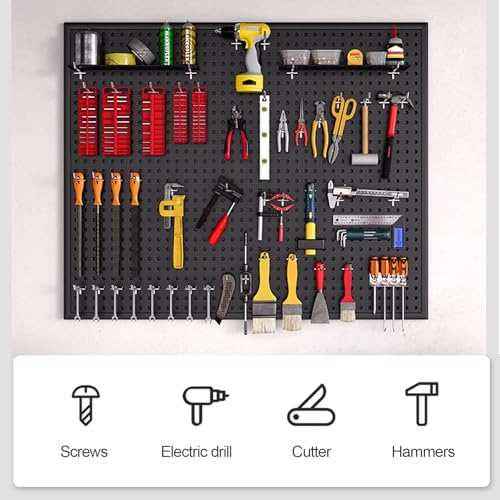 Tool Wall Pegboard, Black Office Desk Metal Hanging Board, Pegboard And Accessories, Wall Storage Rack, Suitable For Home, Office, Dormitory, Gaming Desk(39.4x15.7in) - size: 39.4x15.7in
