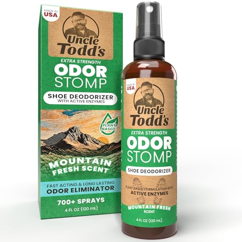 Uncle Todd's Shoe Deodorizer Spray - Proven & Powerful Enzyme Formula Spray for Shoe Odor Elimination in All Footwear (Mountain Fresh) - size: 4 Fl Oz (Pack of 1)