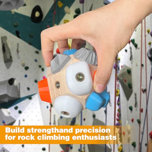 Handmade Bouldering Block, 3D Rock Texture Climbing Finger Strengthener & Grip Trainer with Dice Game Rules, Premium Desk Toy & Rock Climbing Gift for Climbers (Put Gym in Your Pocket)