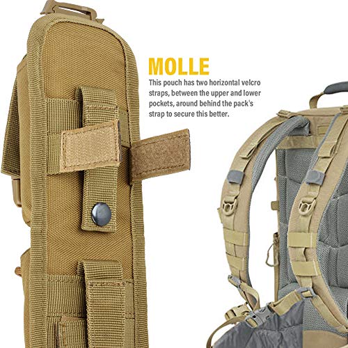 WYNEX Tactical Molle Accessory Pouch, Backpack Shoulder Strap Bag Shoulder Tape Additional Bag Multifunctional Hunting Tools Pouch - color: Khaki (upgraded) - 2 Packs
