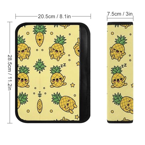 2PCS Yellow Pineapple Tropical Fruit Car Seat Belt Pad Breathable Shoulder Protector for Girls and Boys, Most Cars, Anti-Slip Pad - color: Pattern 919