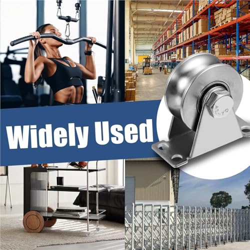 U Groove Stainless Steel Wall Pulley 2pcs Stainless Steel Tripod Pulley Wire Rope Lifting Bearing Pulley Hanging Wheel, Home Sliding Doors Track Wheel Pulley Hardwar